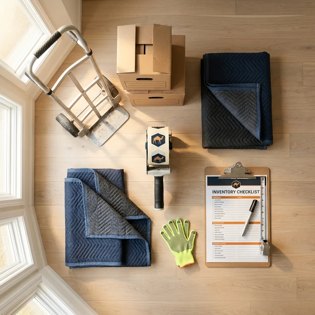 Professional moving supplies and packing materials layout for Richland Center residential relocations
